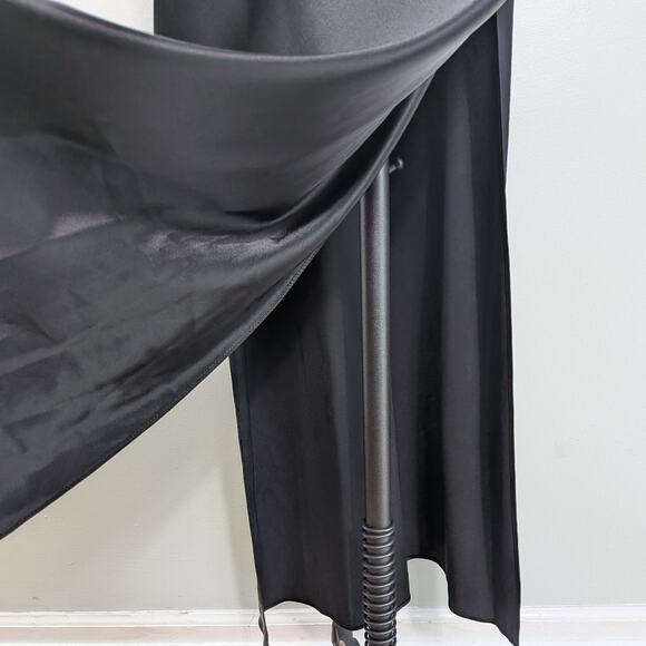 Vintage Zum Zum Prom Dress Maxi Gown 6 Black Pink Glam Goth 90s Y2K Floral Satin - Picture 4 of 11